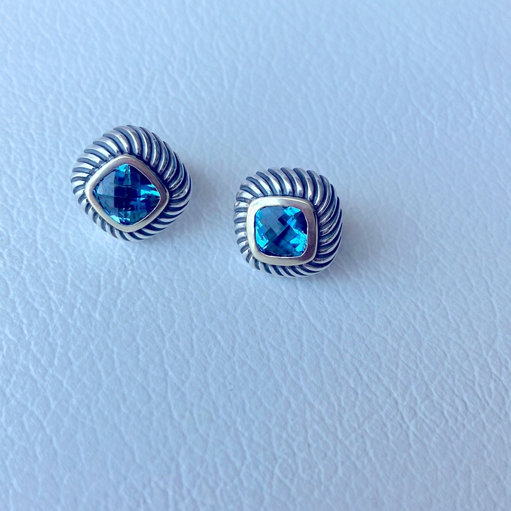 Blue topaz authentic David Yurman earrings